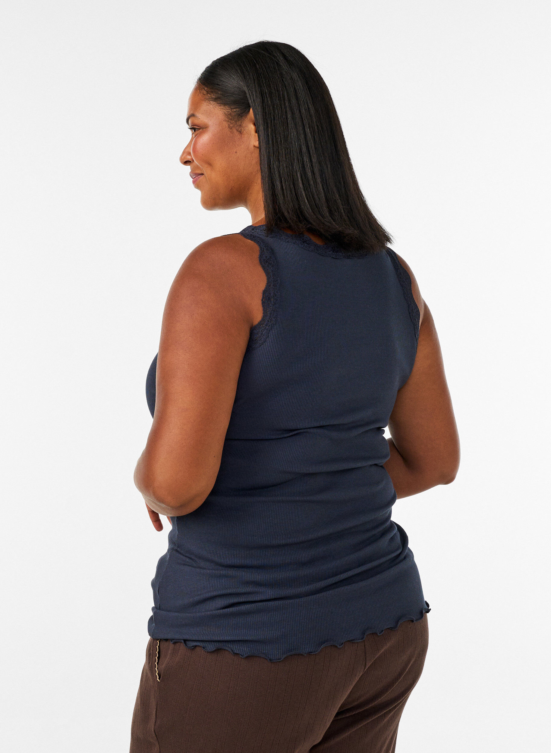 ZizziHaut &agrave; dentelle, Bleu, Model image number 2