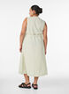 Robe midi sans manches &agrave; rayures en lin et viscose, Vert clair, Model image number 1