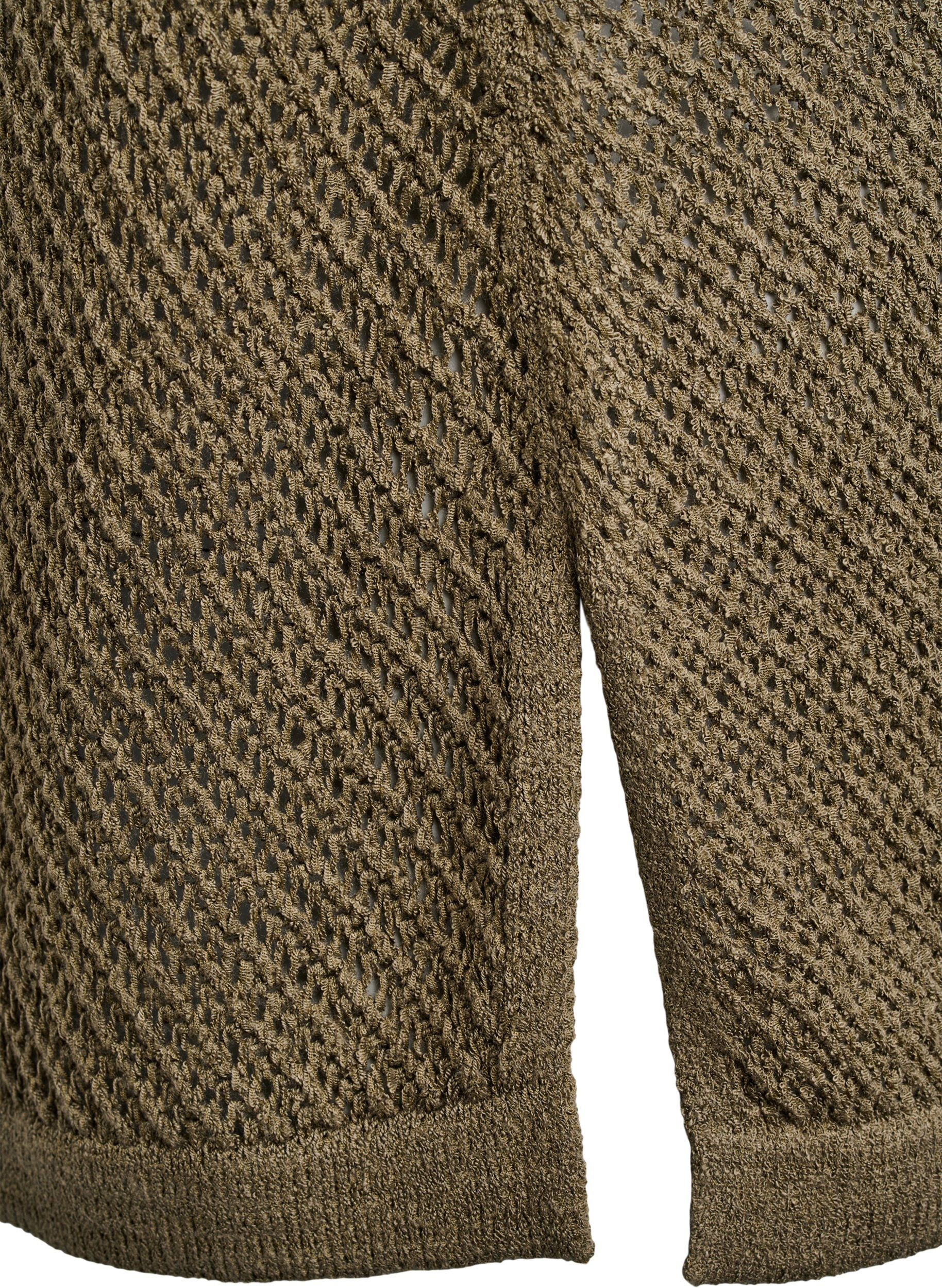 Zizzi FLASH - Haut tricot&eacute; sans manches avec col en V, Vert Kaki, Packshot image number 3