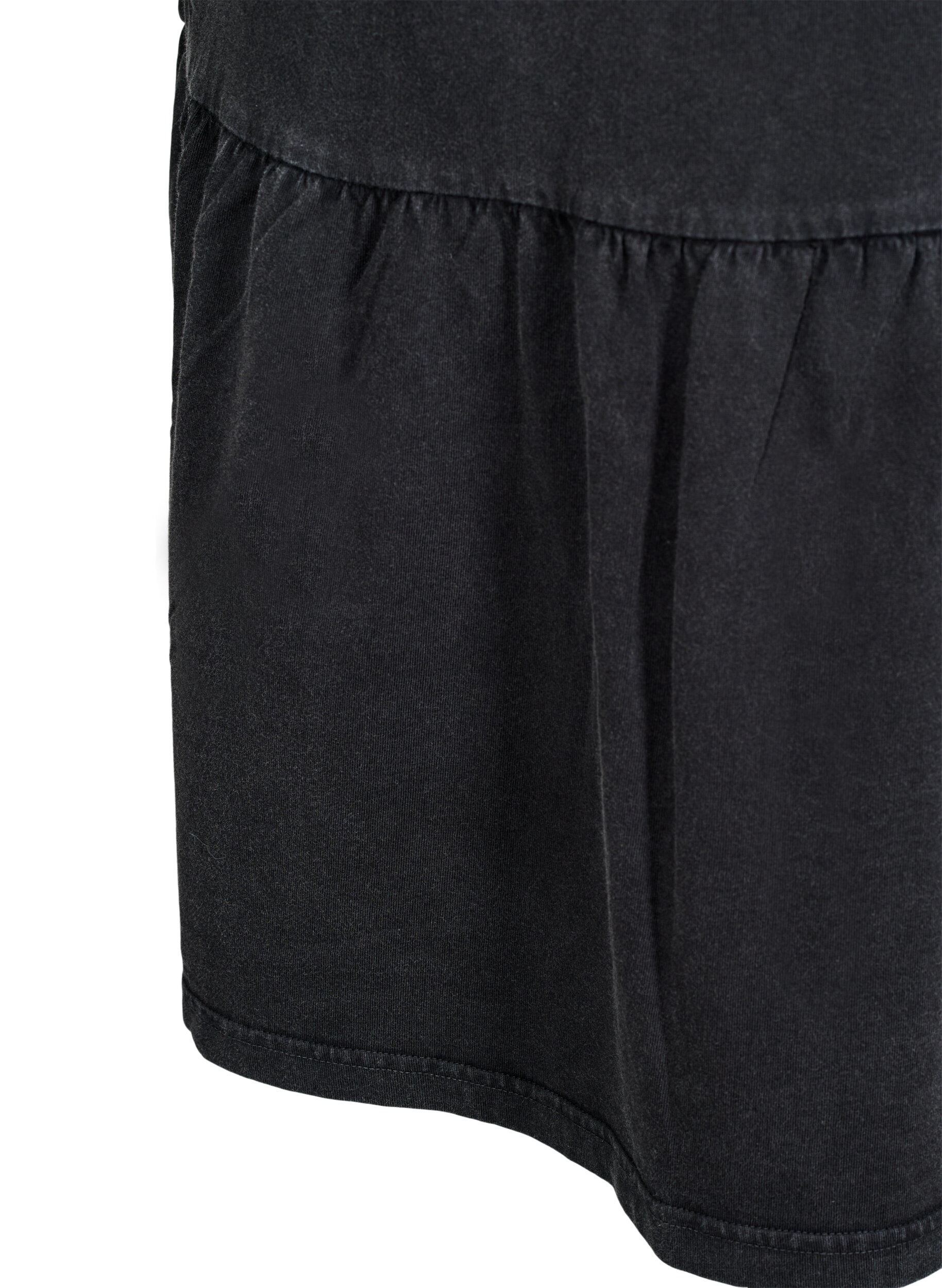 Zizzi Robe courte &agrave; coupe droite et &agrave; aspect d&eacute;lav&eacute;, Gris anthracite, Packshot image number 3