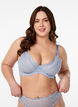 Soutien-gorge entièrement couvrant à détails de dentelle et de ficelle, Bleu Clair, Model image number 0