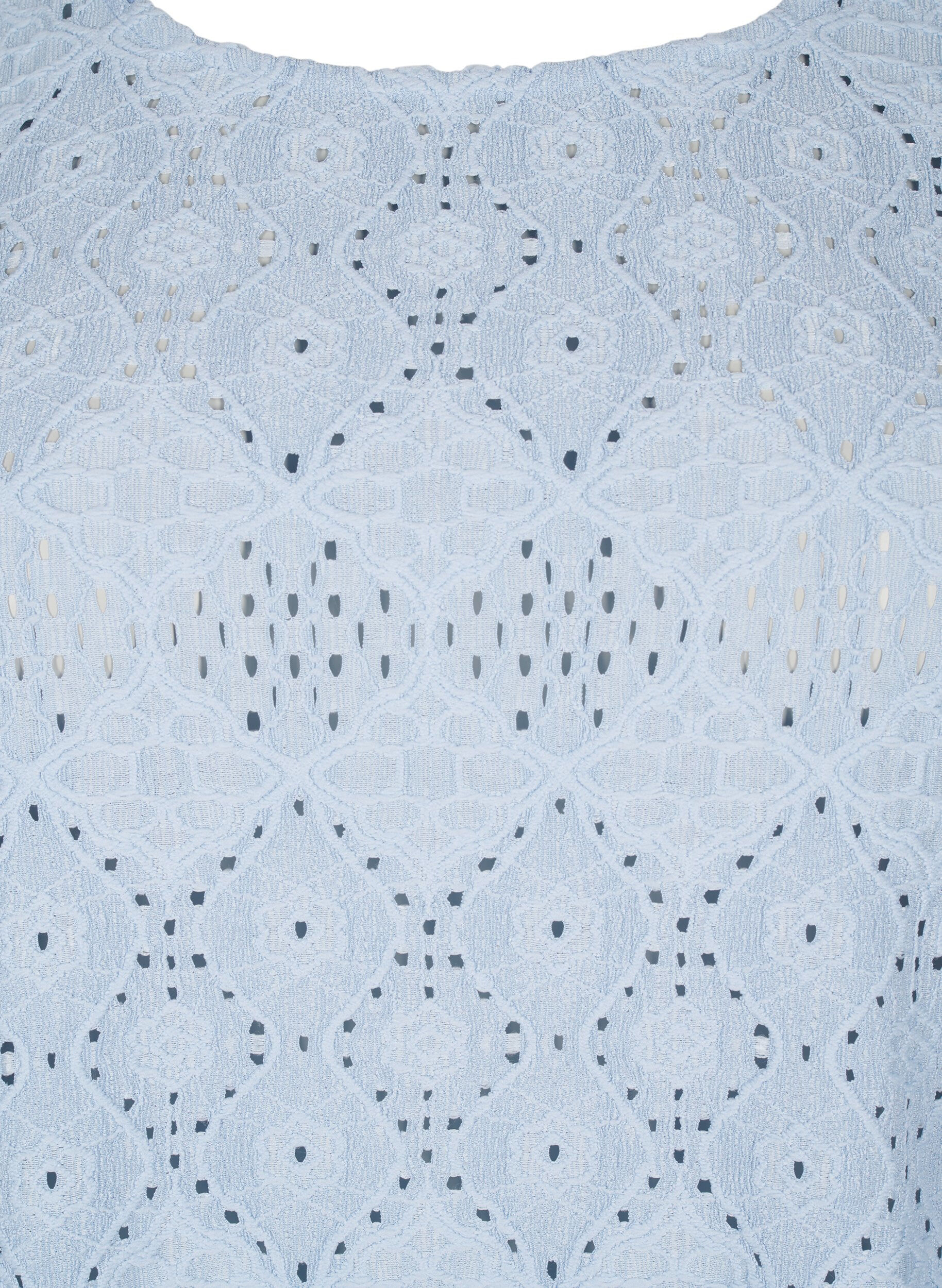 Zizzi Chemisier &agrave; manches courtes avec motif de dentelle, Cashmere Blue, Packshot image number 2