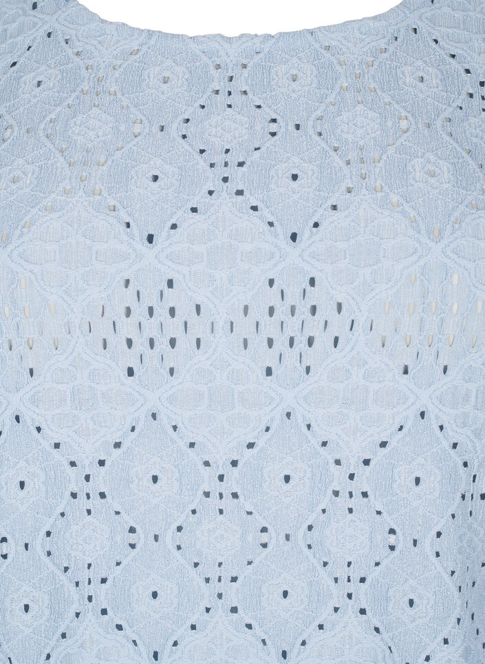 Chemisier à manches courtes avec motif de dentelle, Cashmere Blue, Packshot image number 2