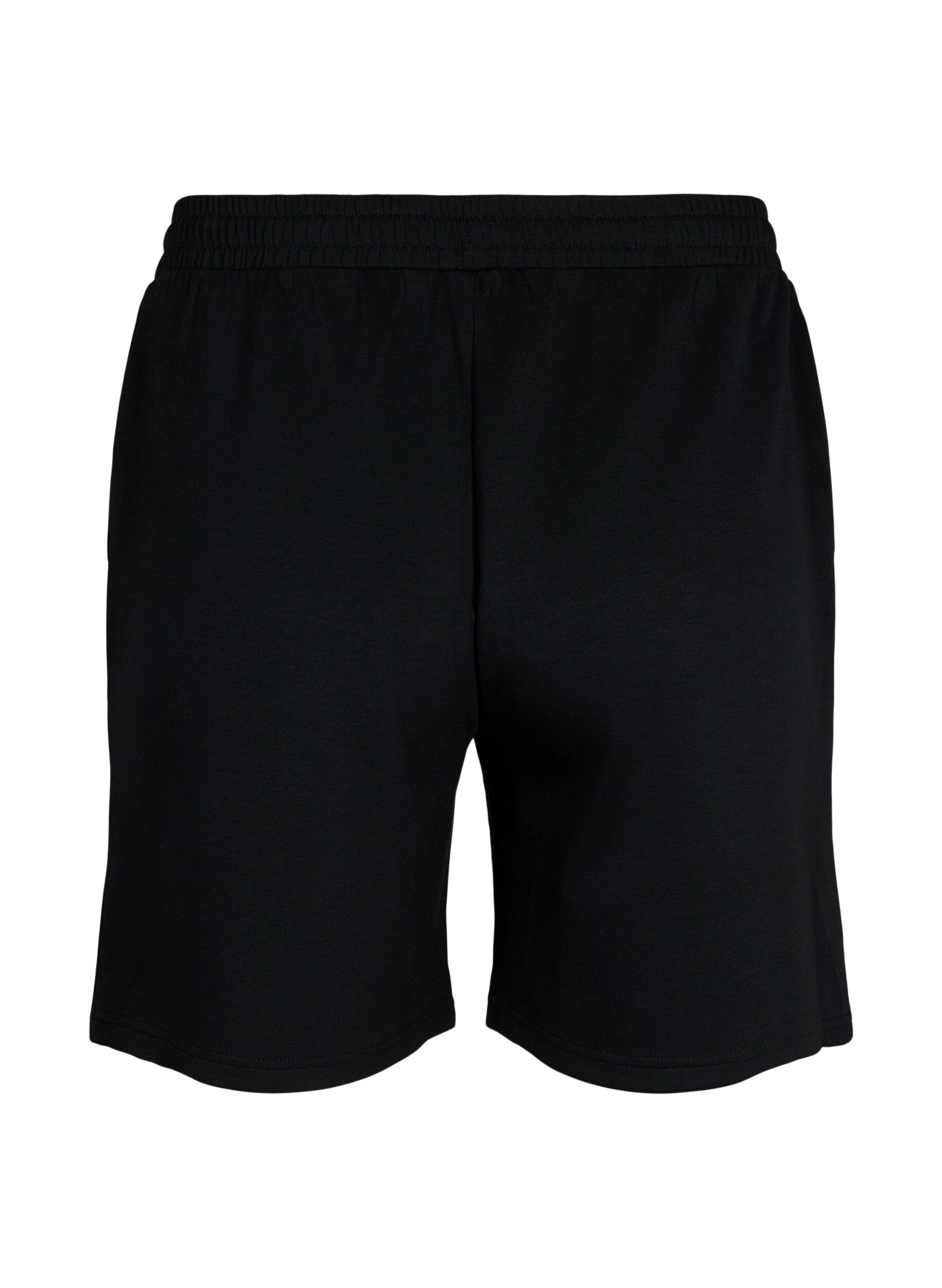 Zizzi Shorts en m&eacute;lange de modal avec des poches, Noir, Packshot image number 1