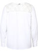 Blouse à manches longues avec détails en dentelle , Bright White, Packshot image number 1