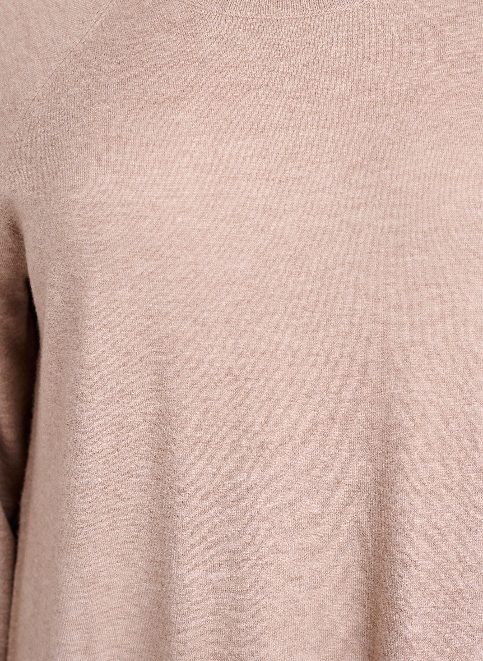 Zizzi Robe courte en maille avec manches raglan, Beige, Packshot image number 2