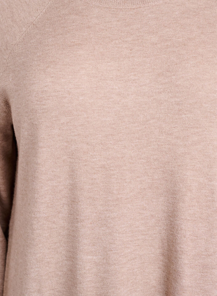 Robe courte en maille avec manches raglan, Beige, Packshot image number 2