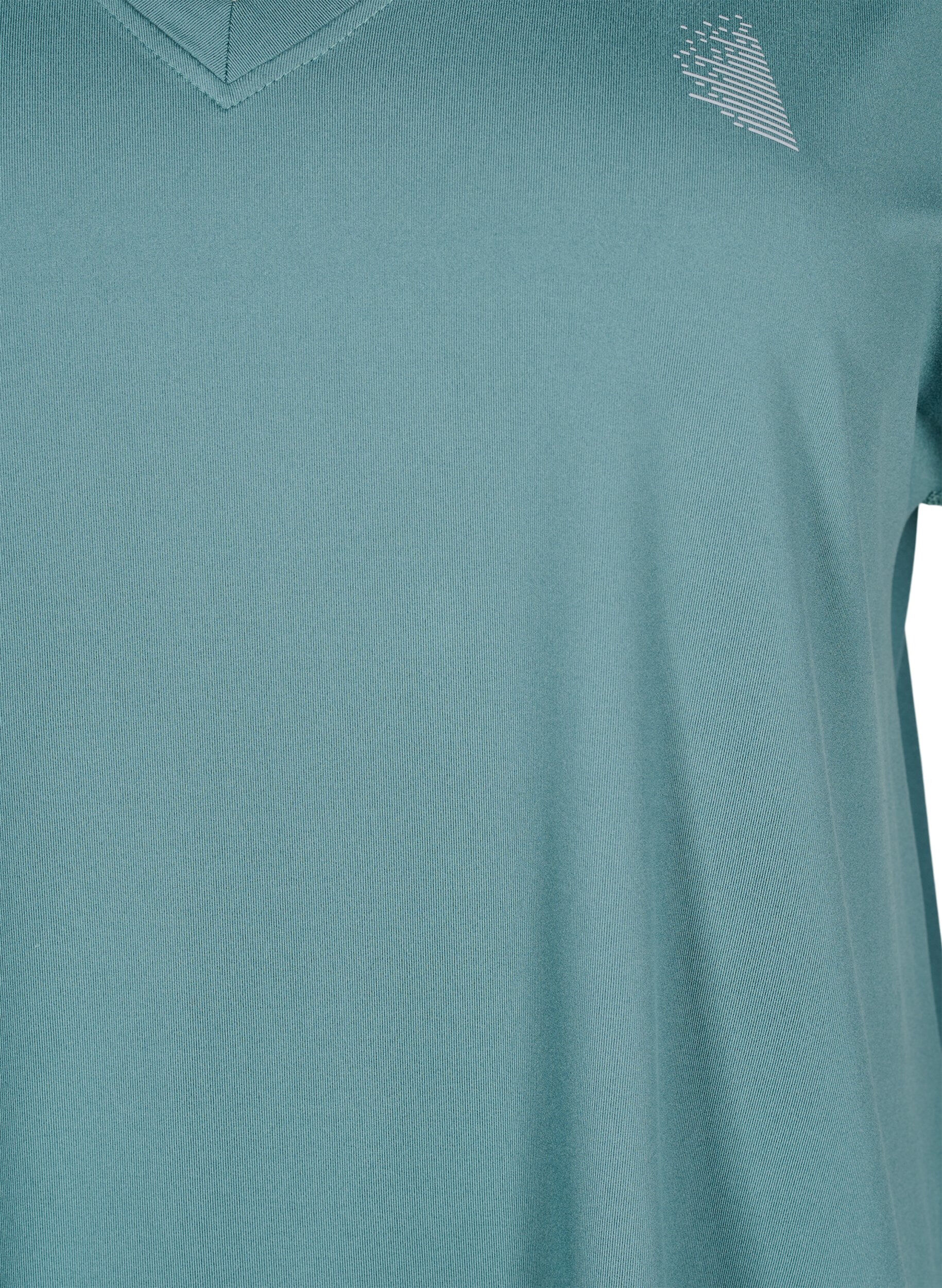 Zizzi T-shirt ample de sport &agrave; col en V, Vert, Packshot image number 2