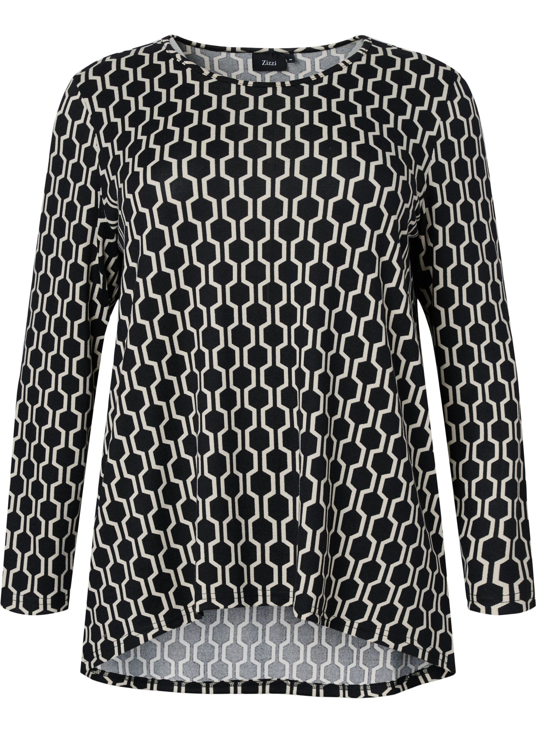 Zizzi  Blouse &agrave; motifs avec manches longues, Birch W. Graphic, Packshot image number 0