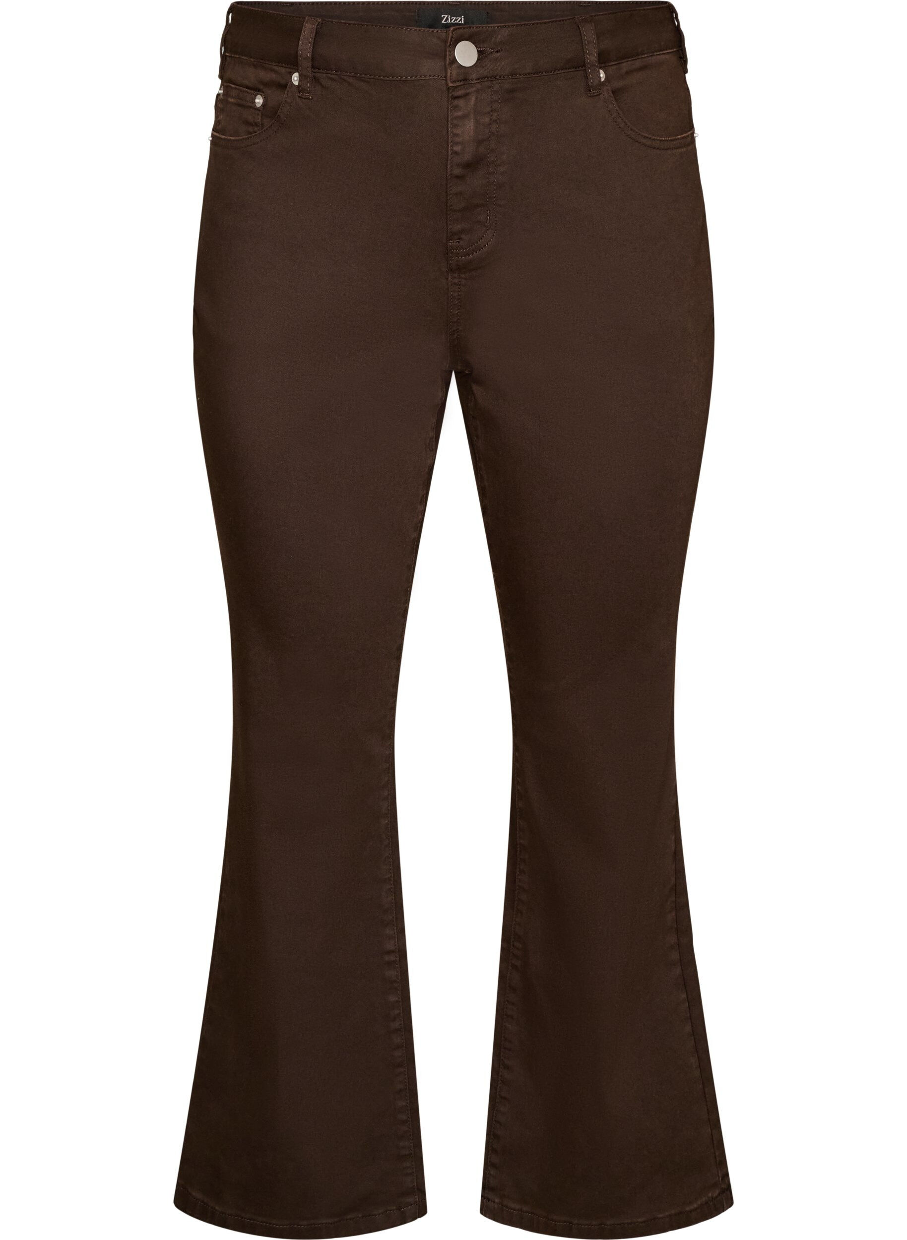 ZizziJean bootcut Ellen en denim color&eacute;, Marron, Packshot image number 0