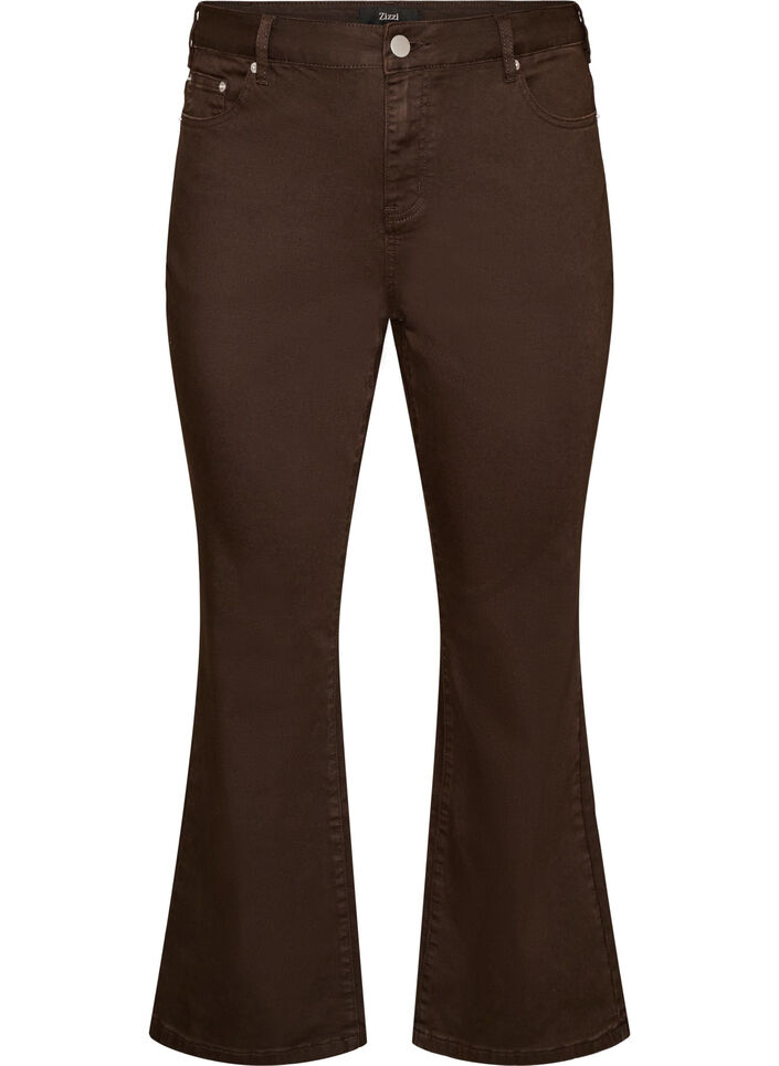 Jean bootcut Ellen en denim color&eacute;, Marron, Packshot image number 0