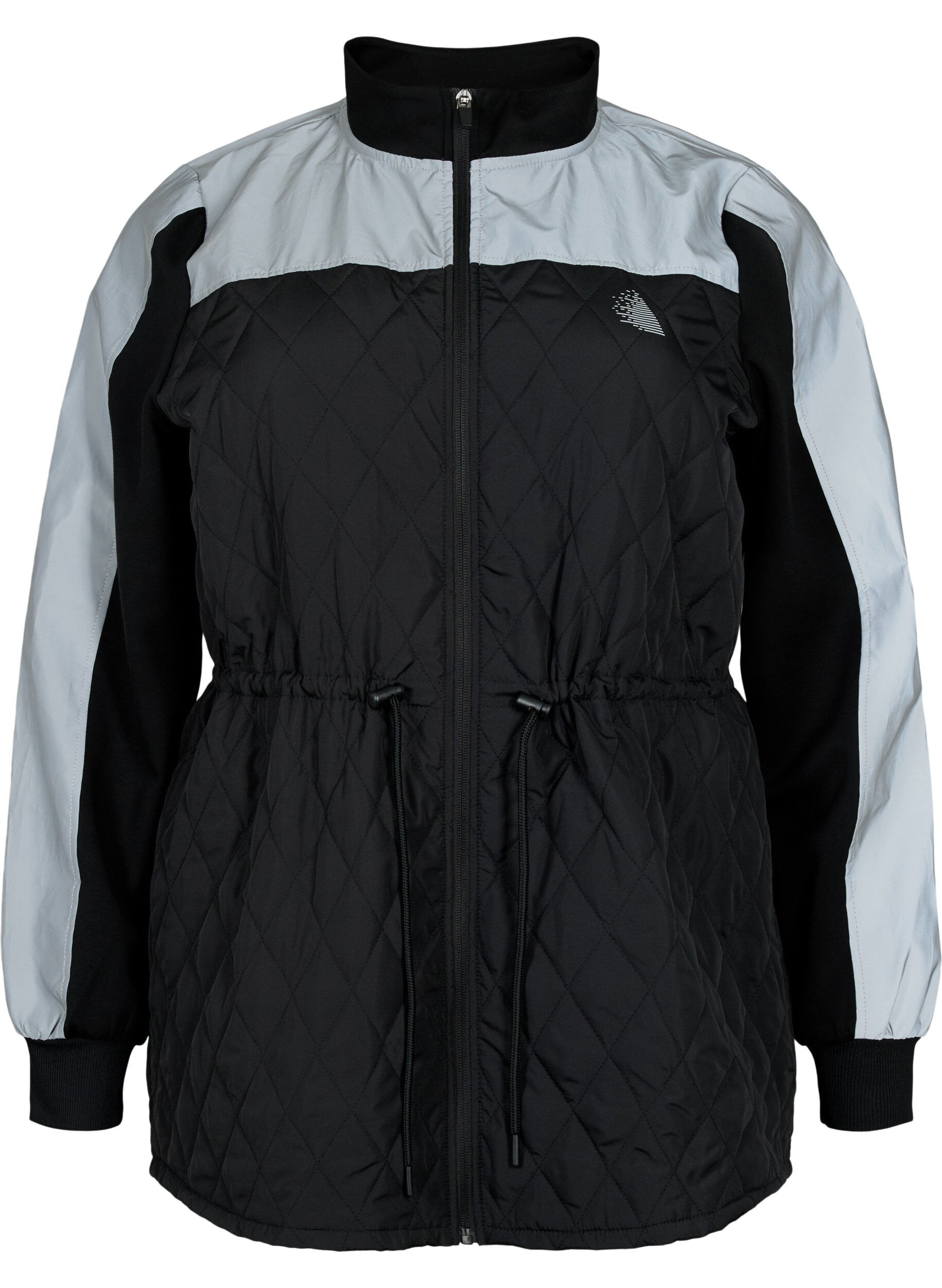Zizzi Veste de sport r&eacute;fl&eacute;chissante avec taille r&eacute;glable, Black w. Reflex, Packshot image number 0