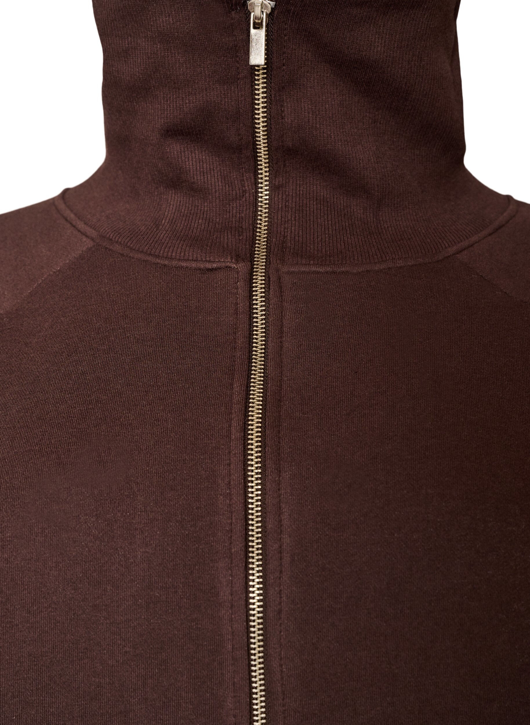 ZizziCardigan sweat avec col montant et zip, Marron, Packshot image number 2