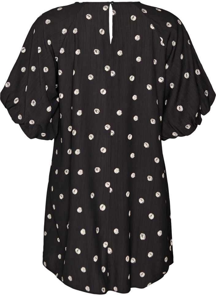 Robe courte en viscose avec manches ballon, 9990, Packshot image number 1