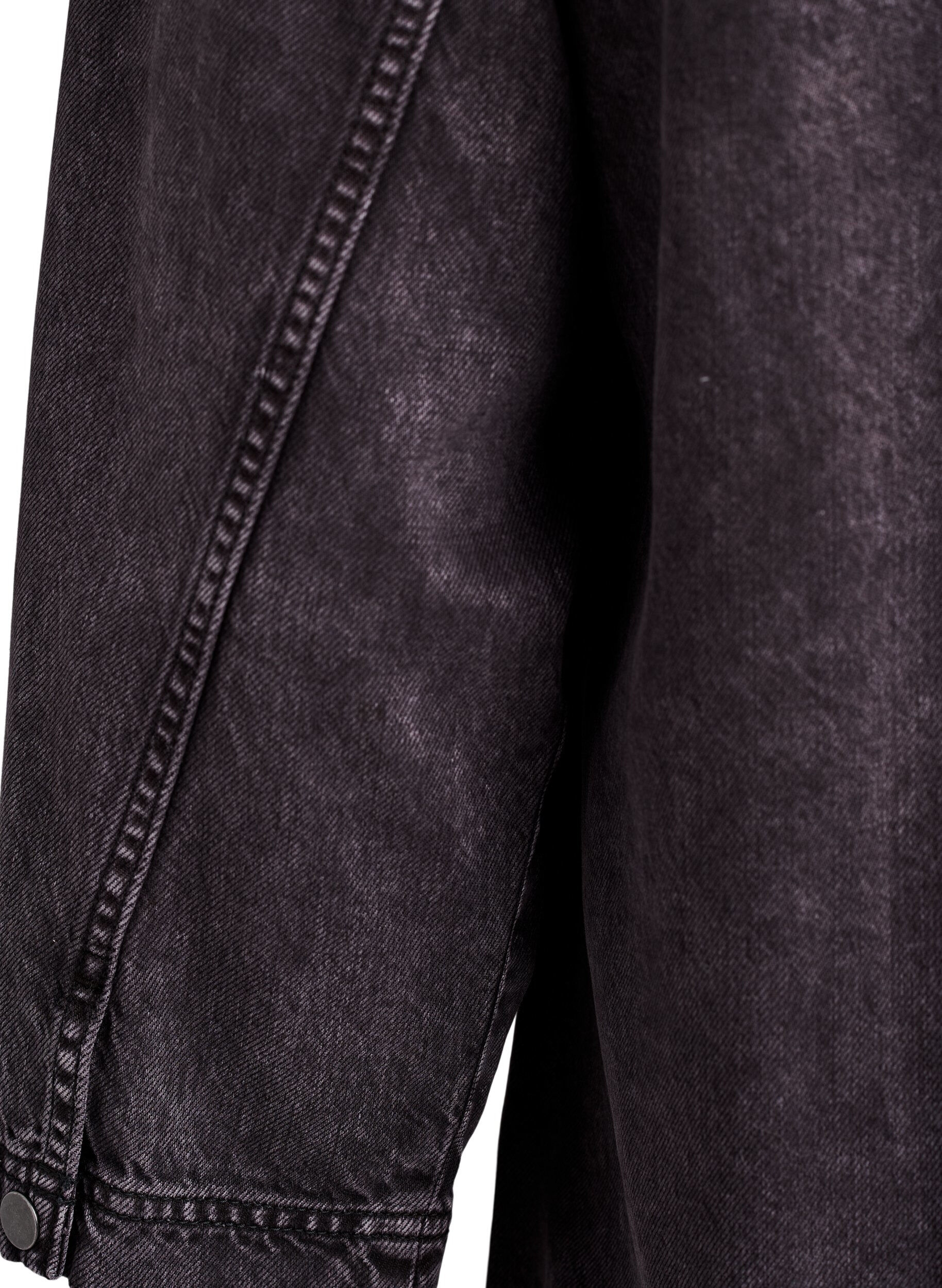 Zizzi Chemise en denim ample avec manches 3/4, Gris, Packshot image number 3