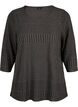 Blouse avec manches 3/4 et motif rayé, Dark Grey Melange, Packshot image number 0