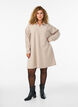 Robe mi-longue en jersey avec un col en V, Beige, Model image number 0