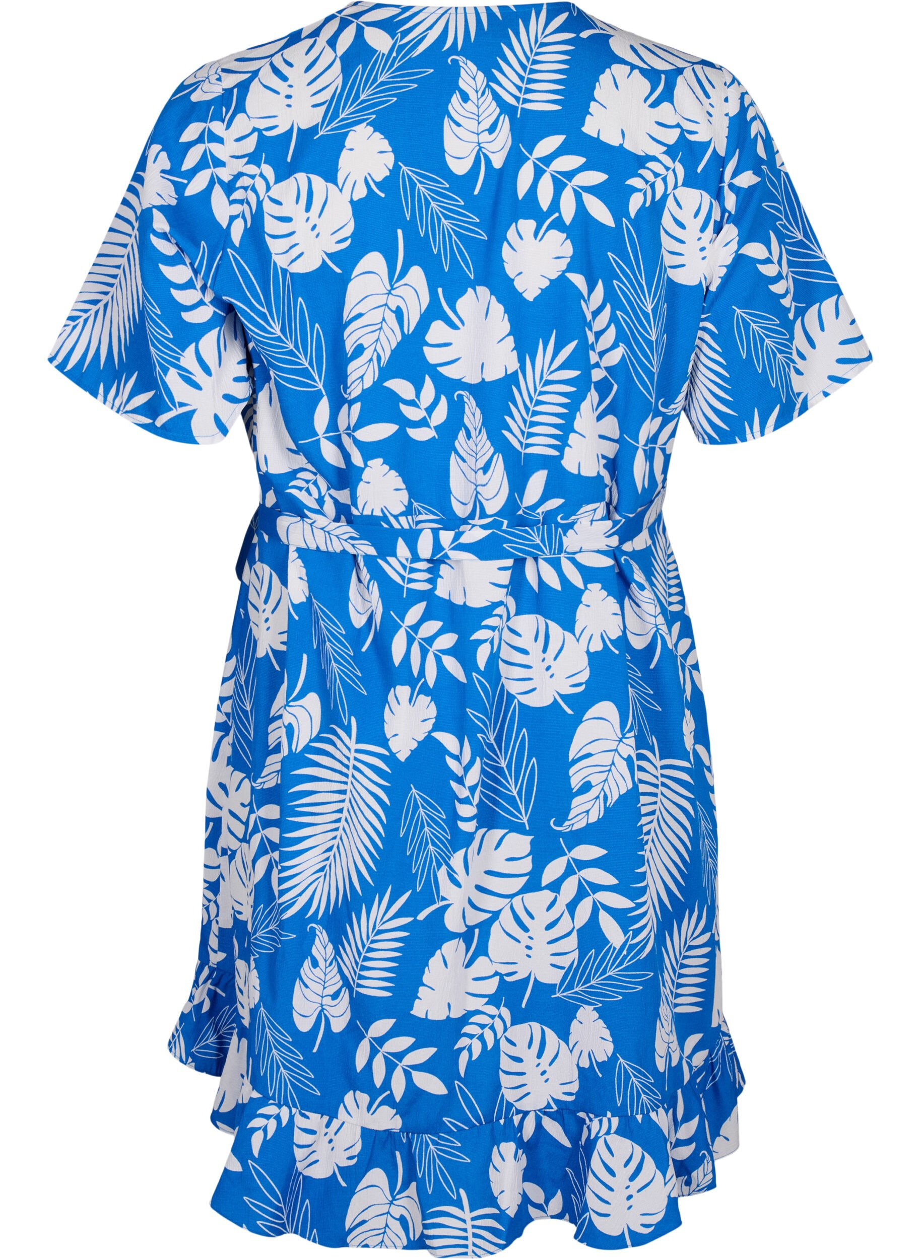 Zizzi FLASH - Robe portefeuille &agrave; manches courtes, Skydiver White AOP, Packshot image number 1