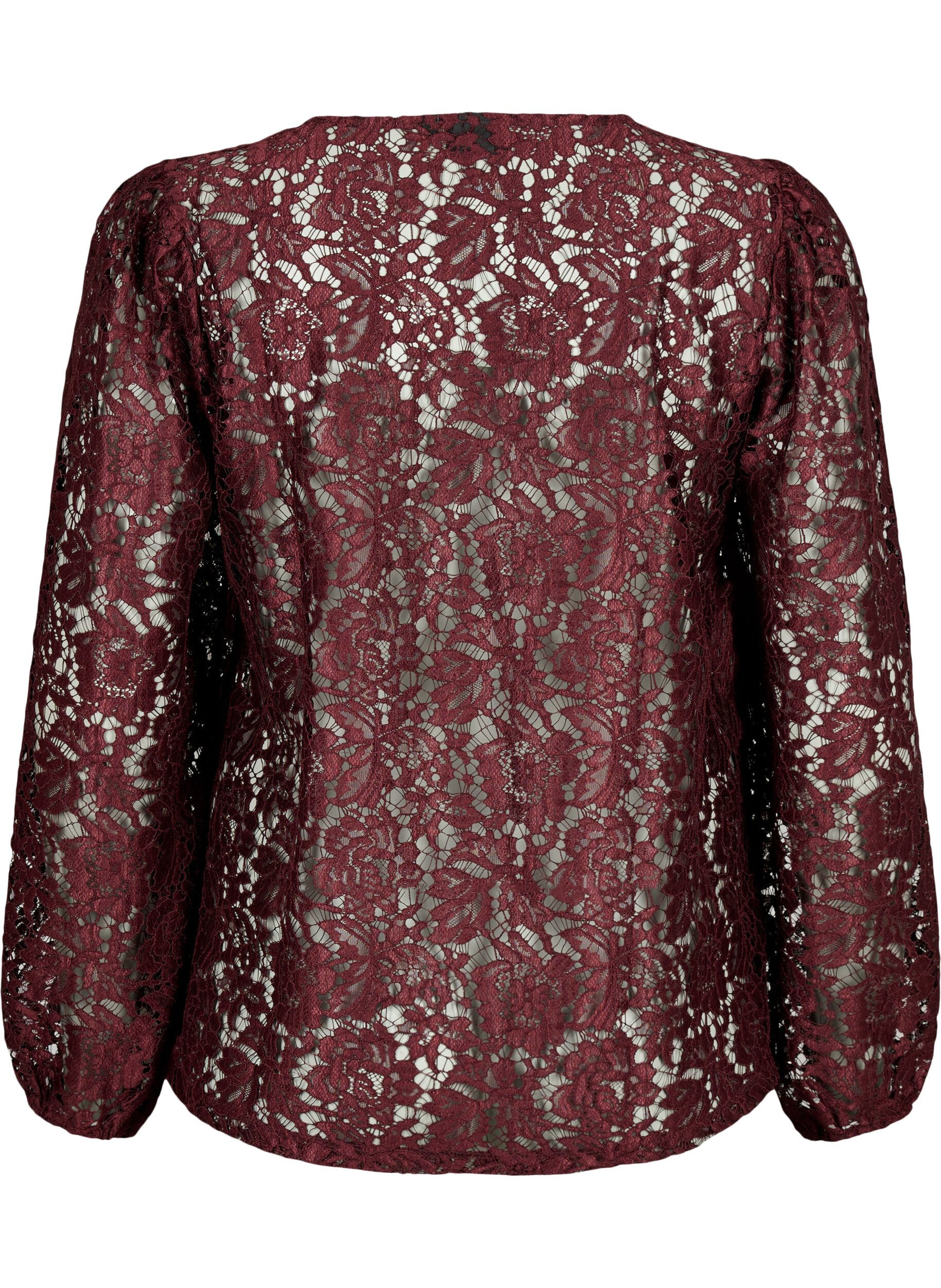 Zizzi FLASH &ndash; Blouse en dentelle &agrave; manches longues, Port Royal, Packshot image number 1