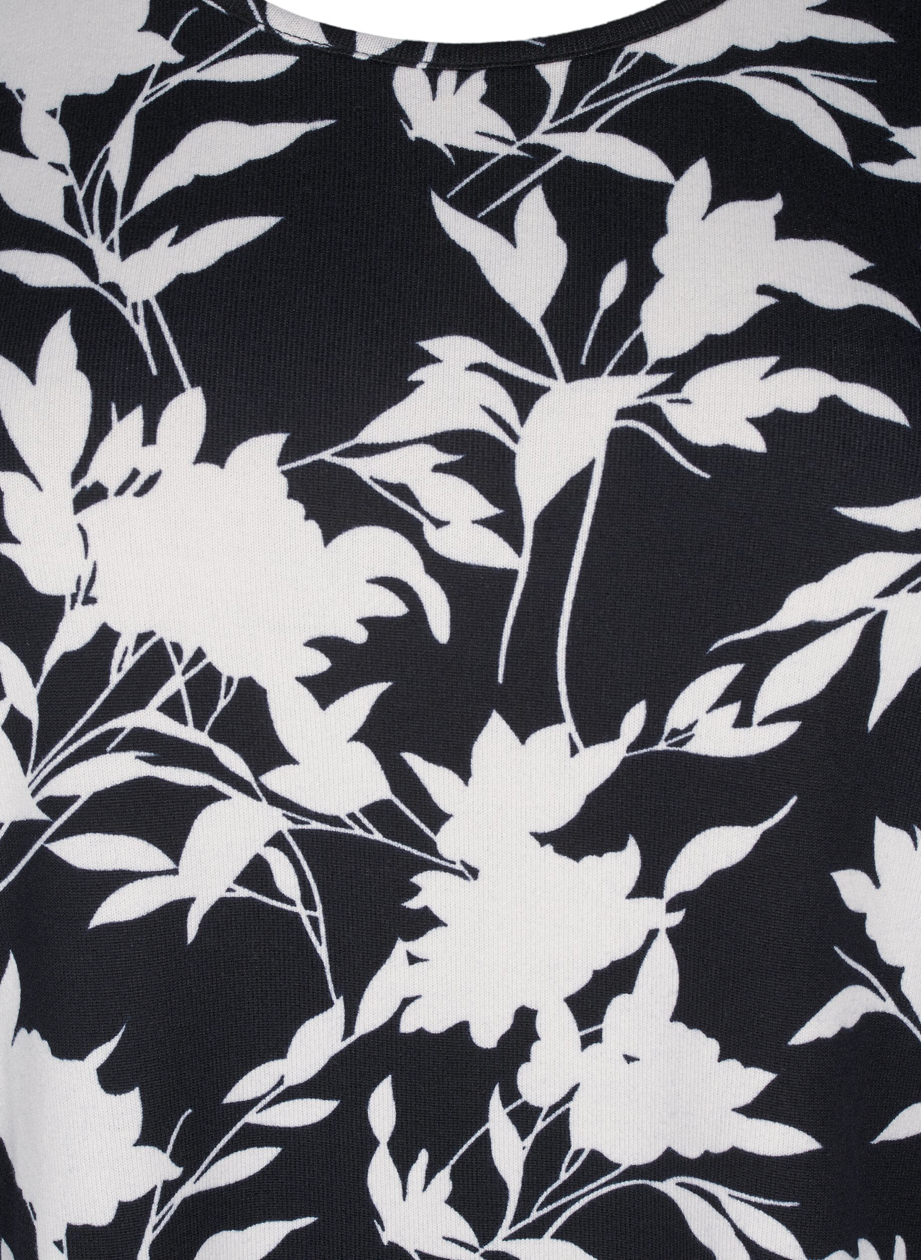 Zizzi Chemisier &agrave; motifs &agrave; manches longues, Bleu, Packshot image number 2