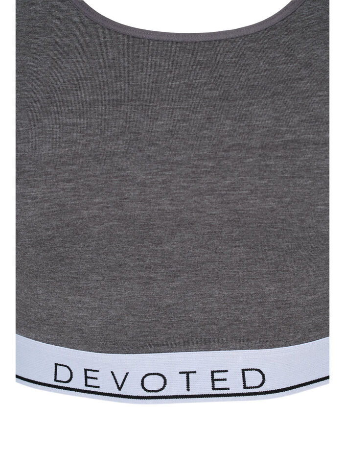 Soutien-gorge chiné à bretelles réglables, Medium Grey Melange, Packshot image number 2