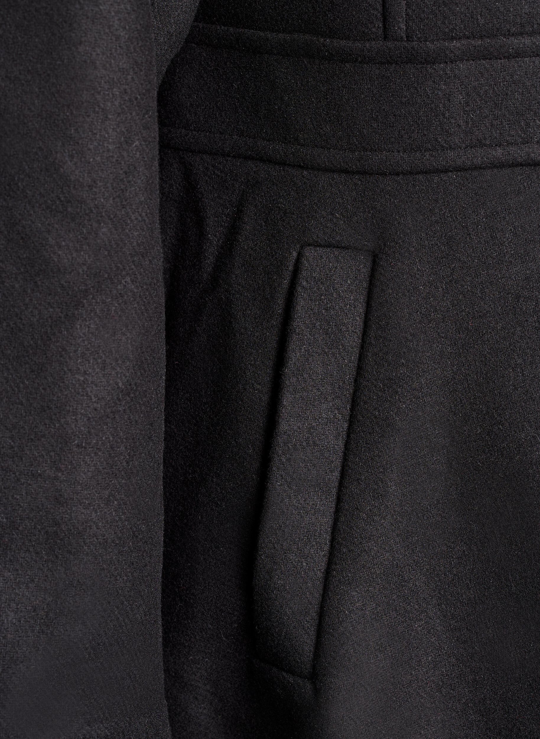 ZizziManteau en laine coupe A avec poches, Noir, Packshot image number 3