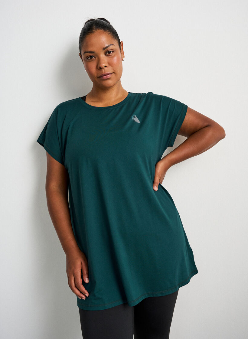 T-shirt d'entra&icirc;nement long, Vert fonc&eacute;, Model image number 0