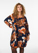 Robe courte en coton avec un ourlet &eacute;lastique et des manches longues, Noir, Model image number 0