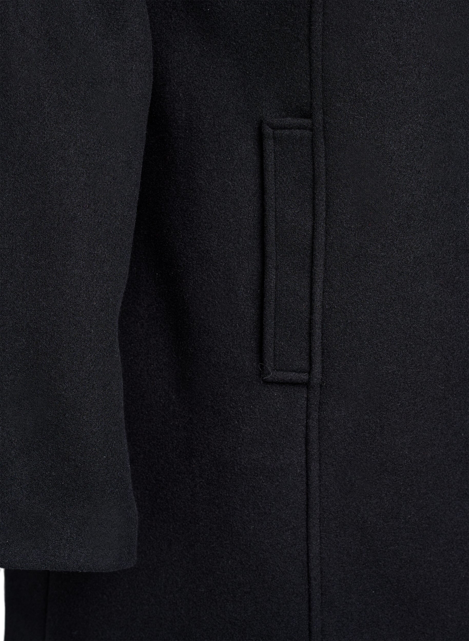 ZizziManteau court &agrave; la coupe &eacute;vas&eacute;e, Noir, Packshot image number 3