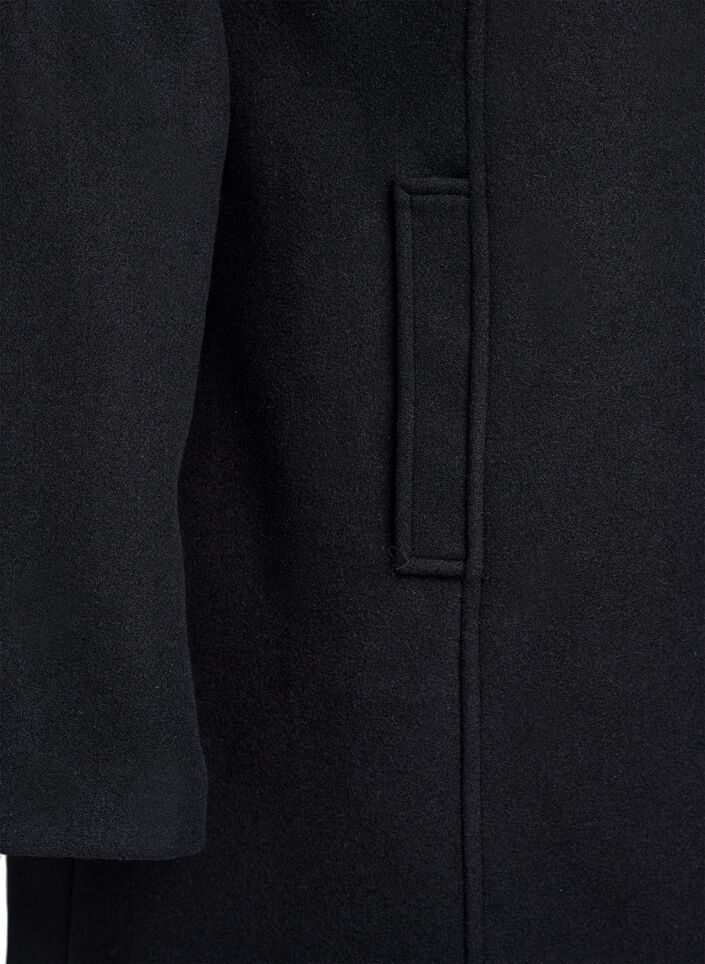 Manteau court &agrave; la coupe &eacute;vas&eacute;e, Noir, Packshot image number 3