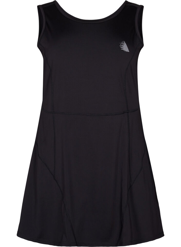 Robe de padel avec short intérieur, Black, Packshot image number 0
