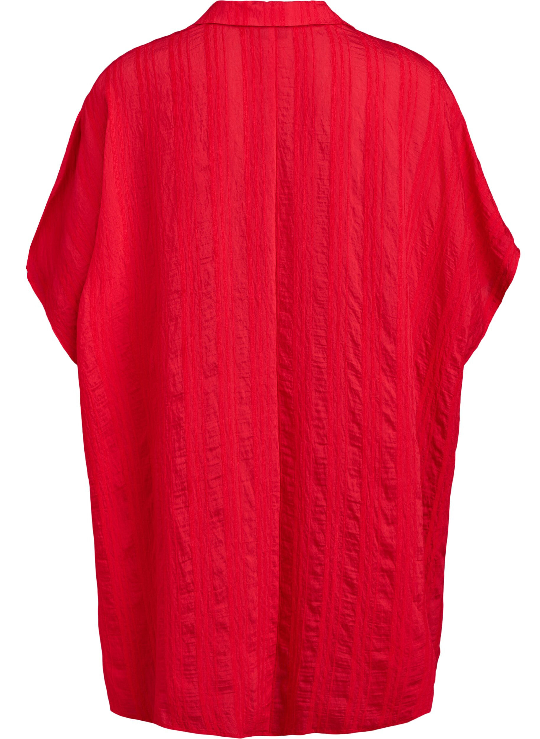 Zizzi Caftan de plage avec col et fermeture &agrave; bouton, Rouge, Packshot image number 1