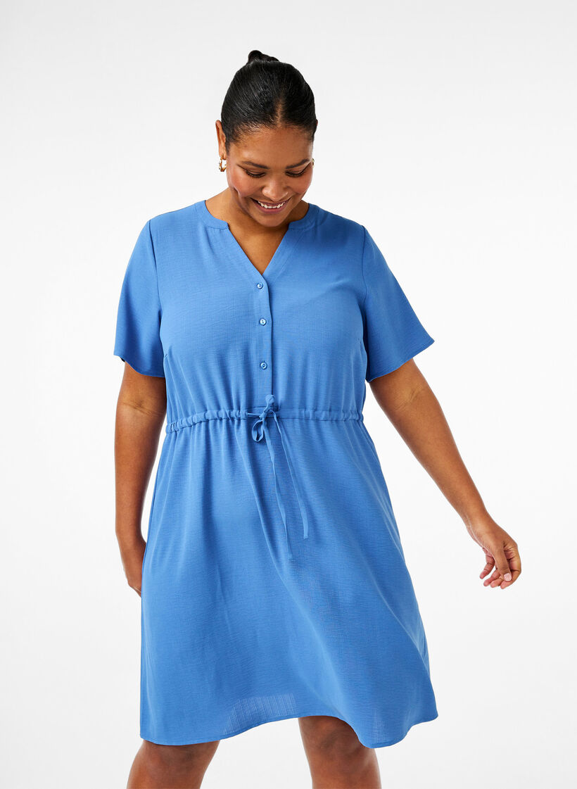 Robe à manches courtes avec ceinture à nouer, Riverside, Model image number 0