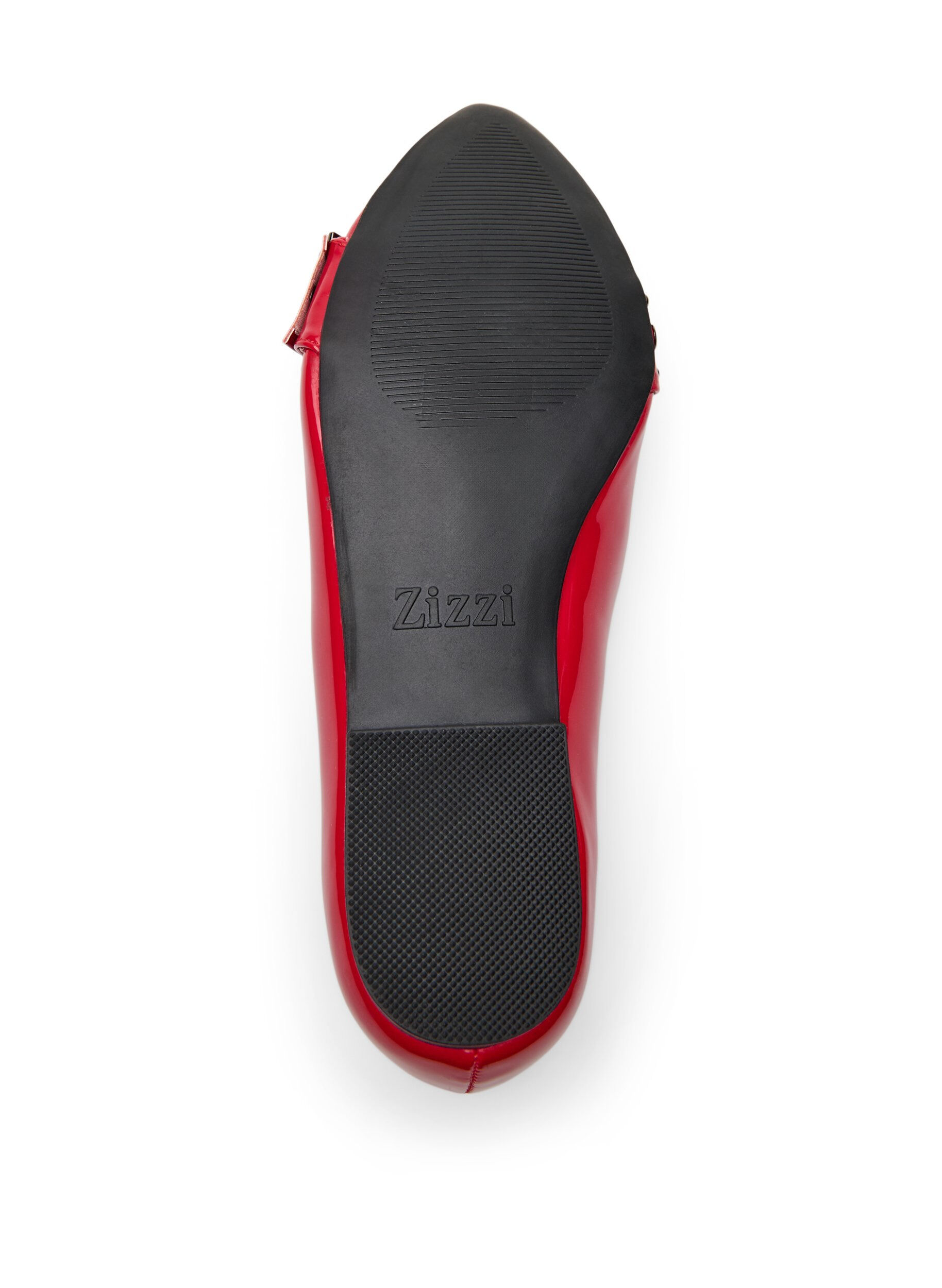 Zizzi Large - Ballerine &agrave; bride et clous, Rouge, Packshot image number 4