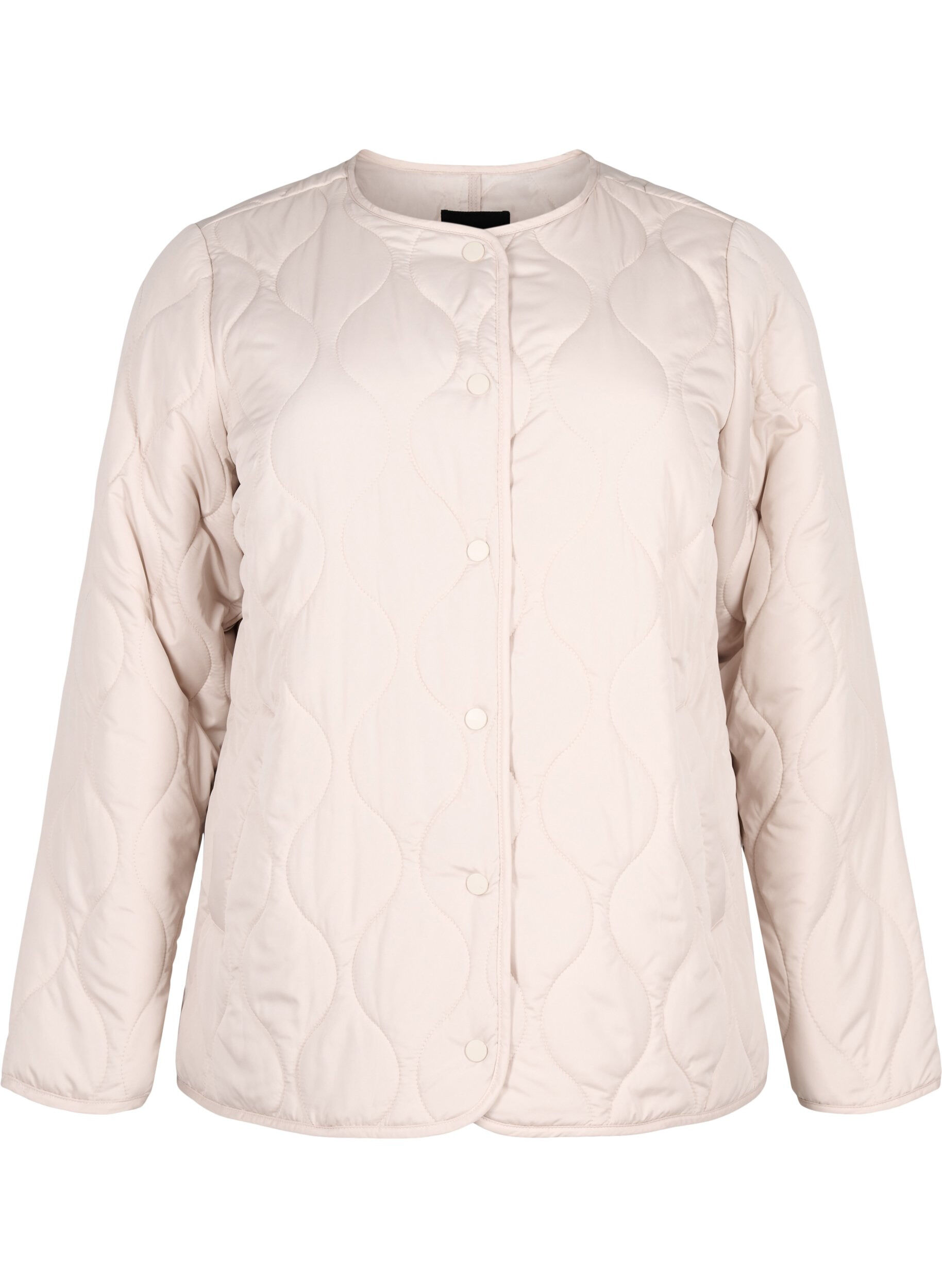 Zizzi Veste matelass&eacute;e avec boutons, Pumice Stone, Packshot image number 0