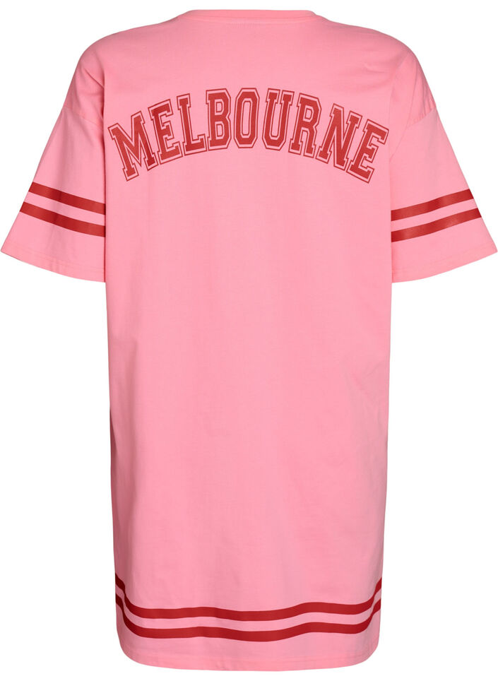 Robe T-shirt courte avec d&eacute;tails sportifs, Rose, Packshot image number 1