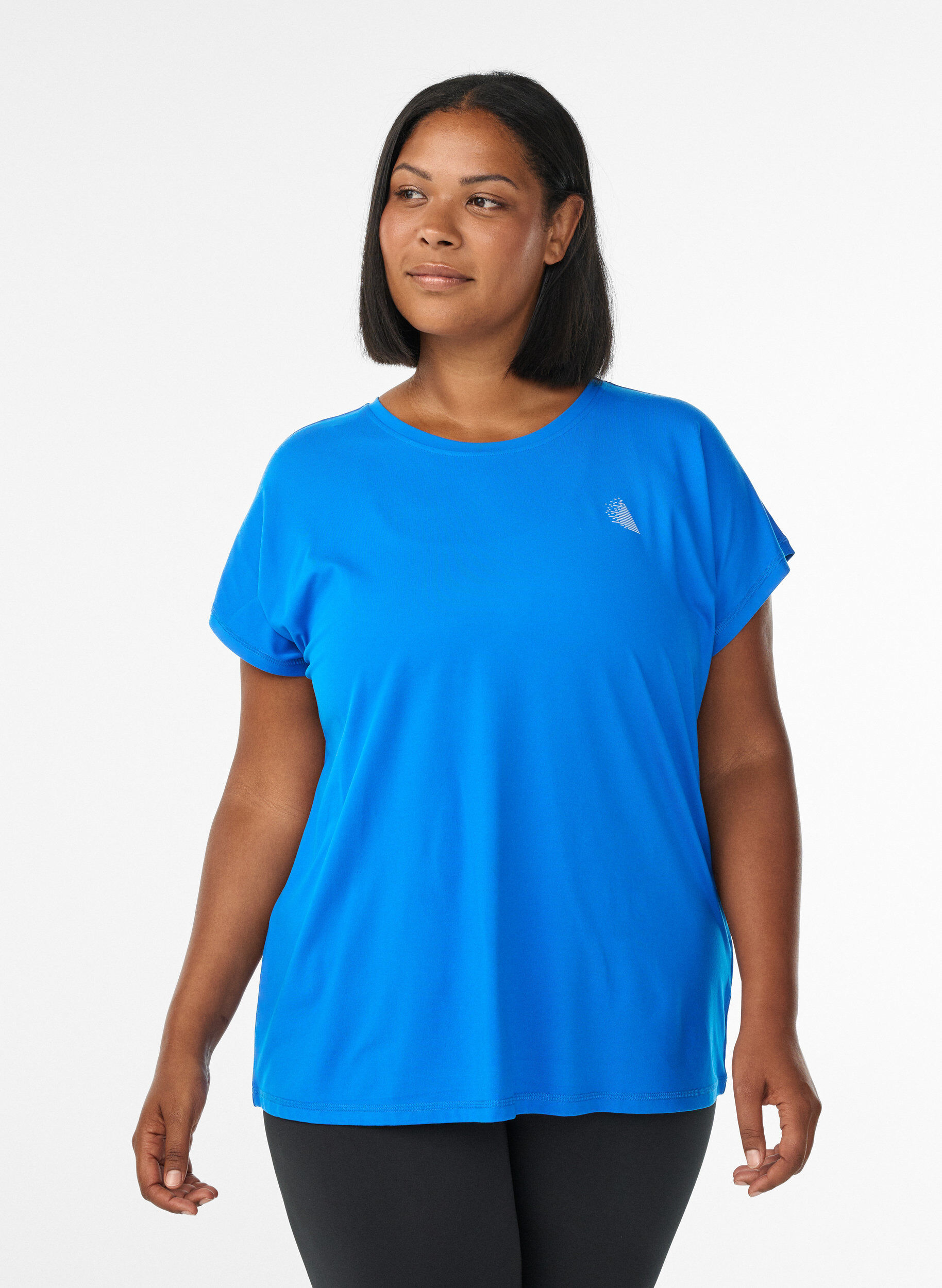 ZizziT-shirt de sport couleur unie, Bleu intense, Model image number 0