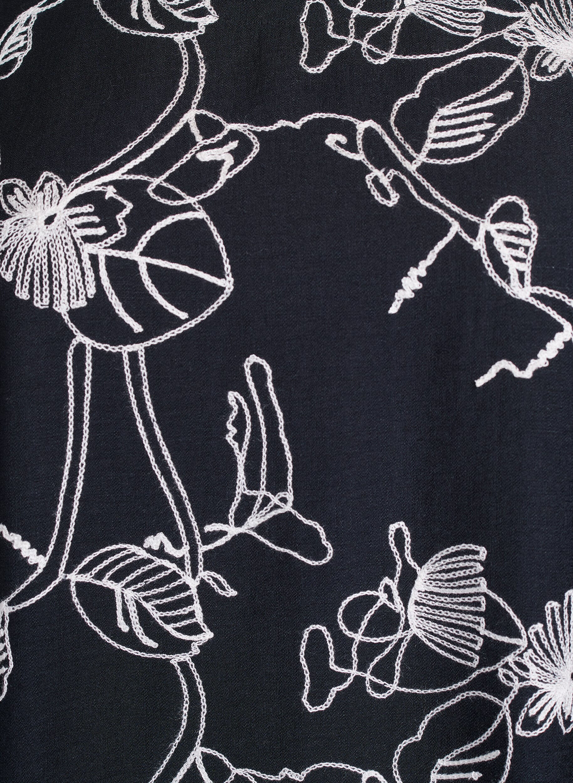 Zizzi Robe trap&egrave;ze courte &agrave; motif brod&eacute;, Noir, Packshot image number 2