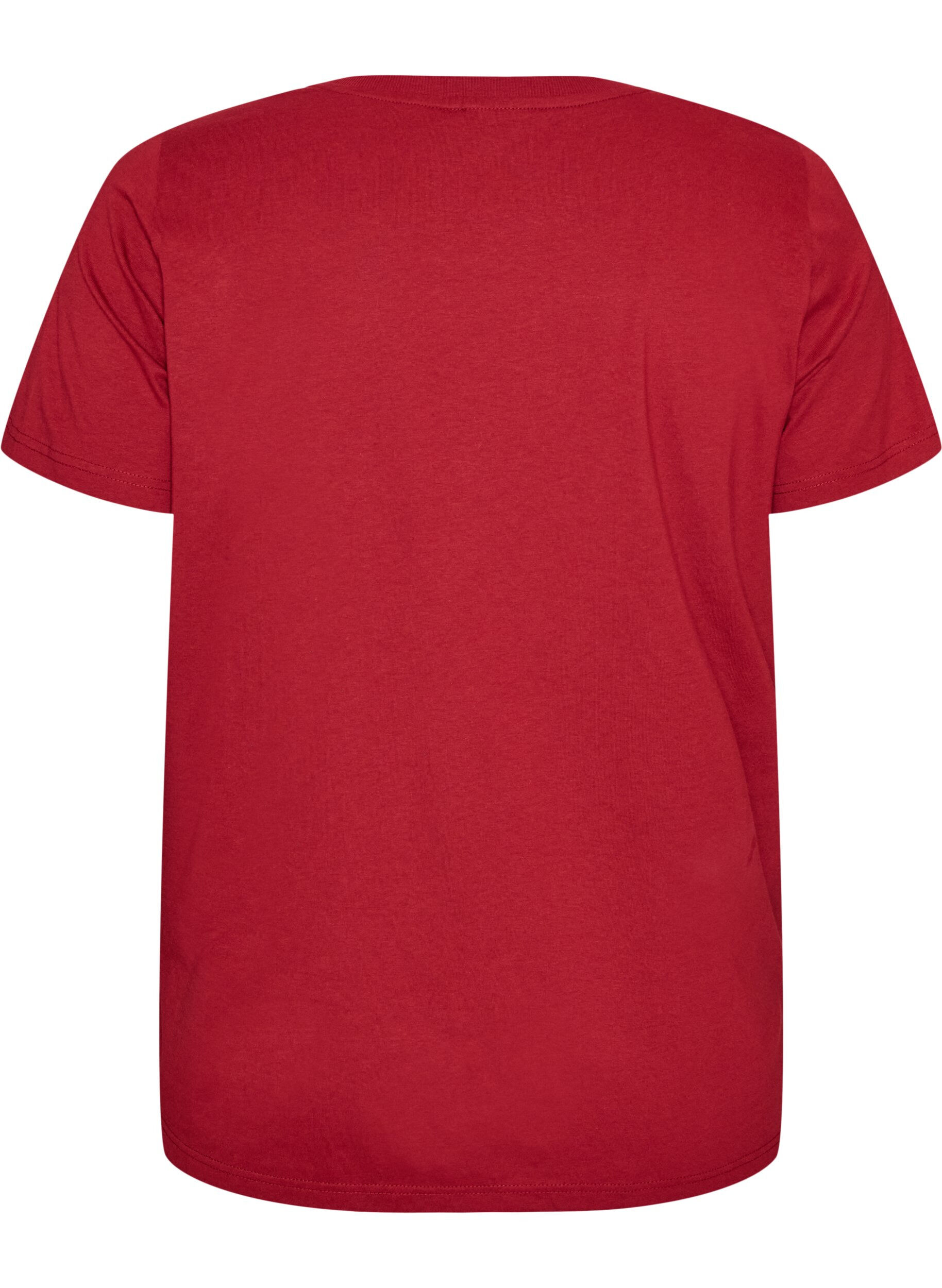 ZizziT-shirt de No&euml;l en coton bio, Rouge, Packshot image number 1