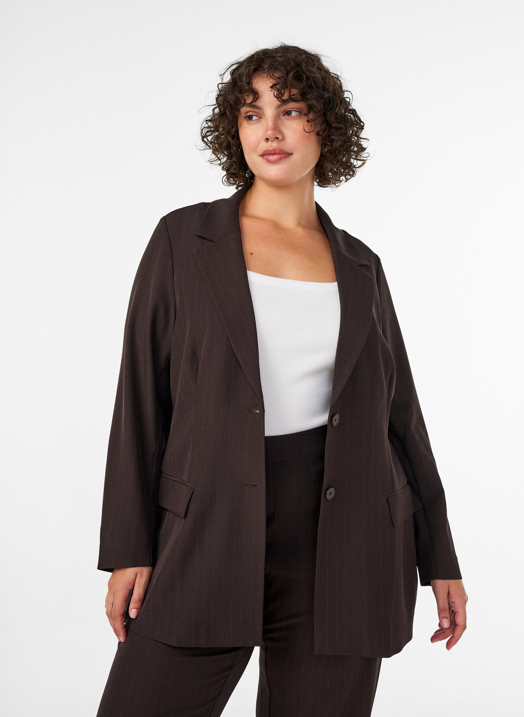 ZizziBlazer avec poches et fentes, Marron, Model image number 0