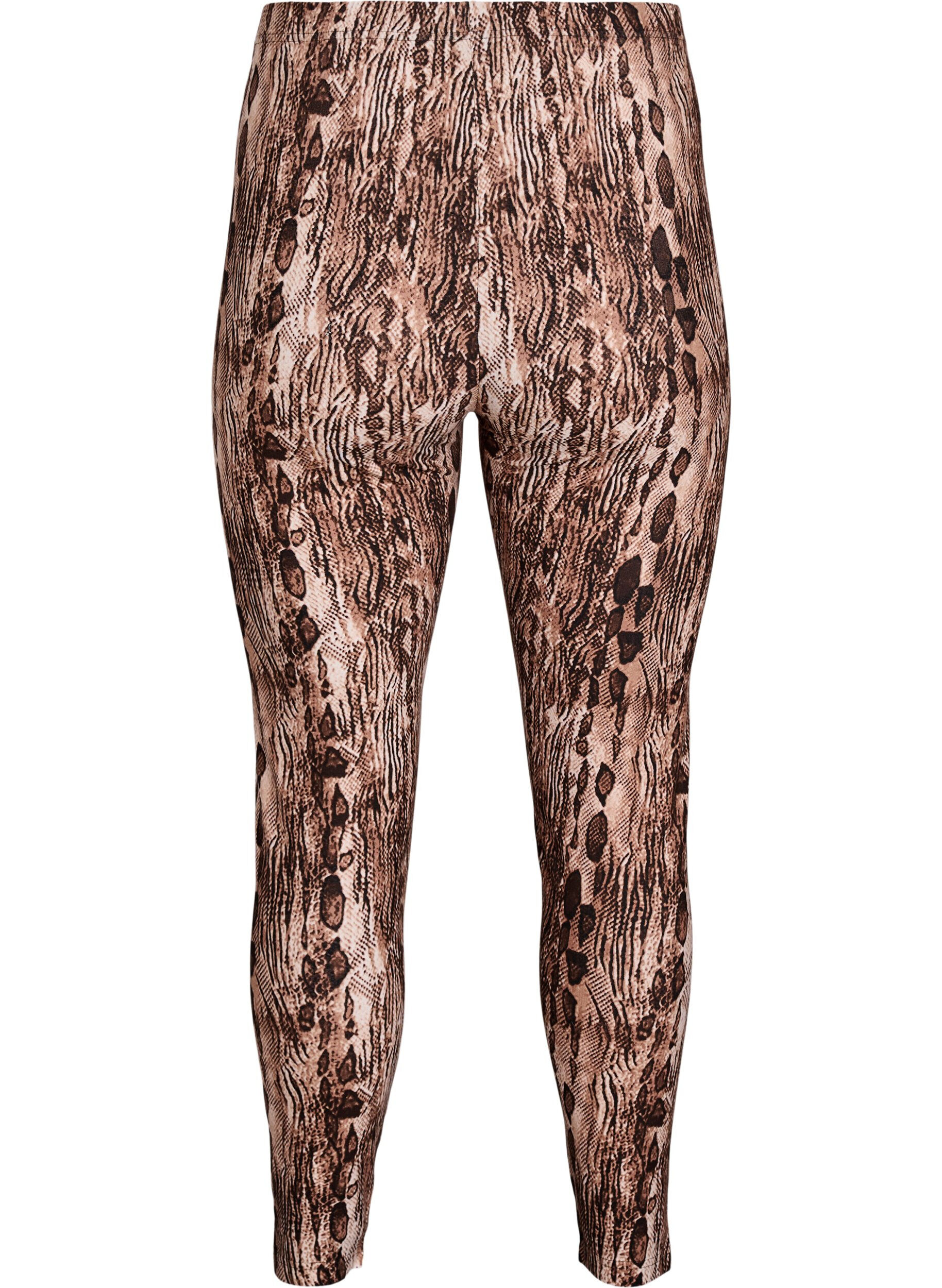 Zizzi Leggings en viscose avec imprim&eacute;, Marron, Packshot image number 1