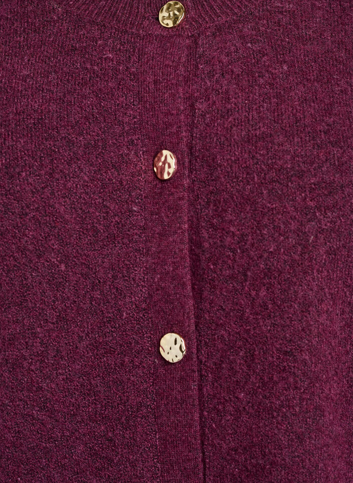 Cardigan en maille douce avec boutons dorés, Bordeaux foncé, Packshot image number 2