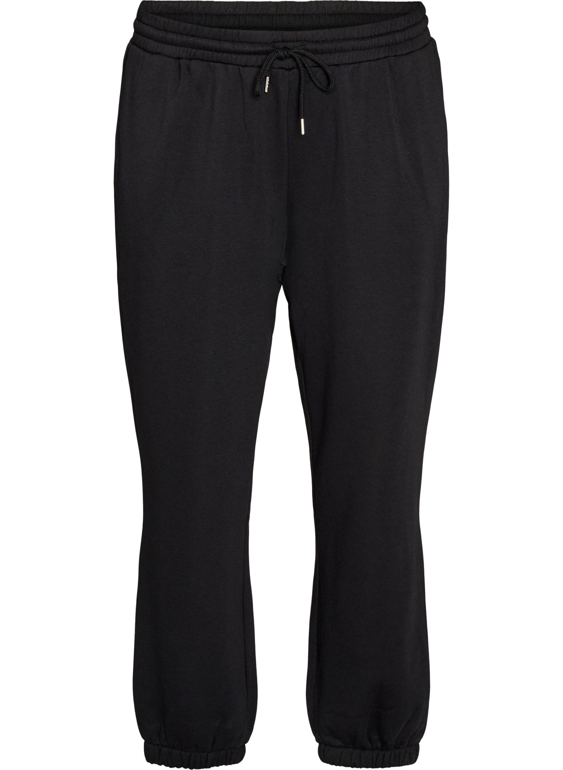 ZizziPantalon de jogging taille haute avec cordon de serrage, Noir, Packshot image number 0