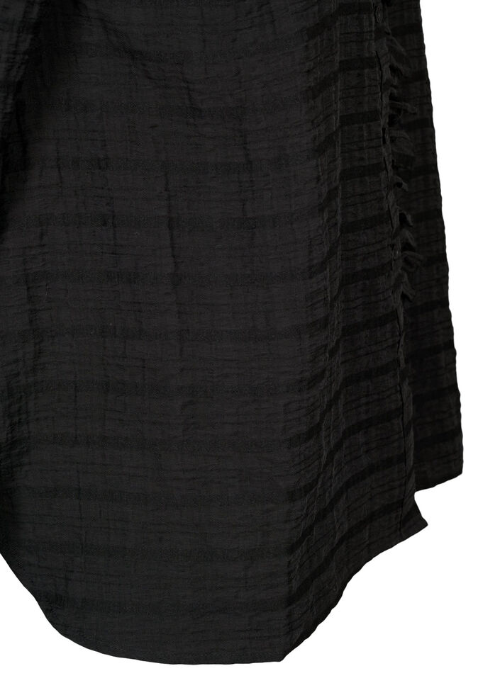 Chemise avec structure et détails volantés, Black, Packshot image number 3