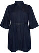 Robe en jean avec ceinture et manches 3/4, Bleu, Packshot image number 0
