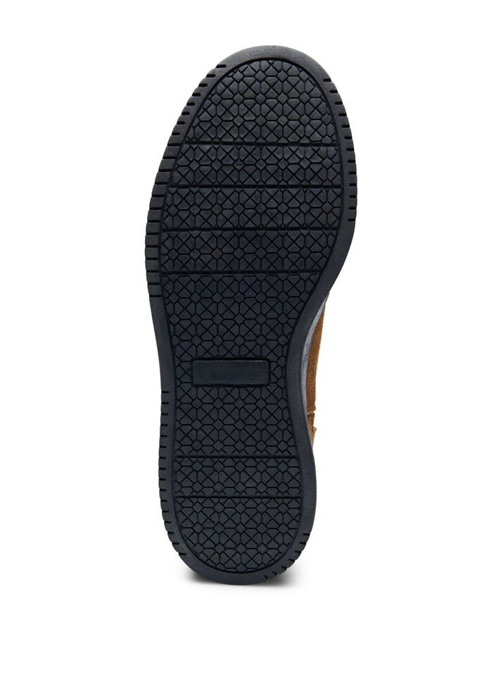 Bottines coupe large en daim, Tobacco Brown, Packshot image number 5