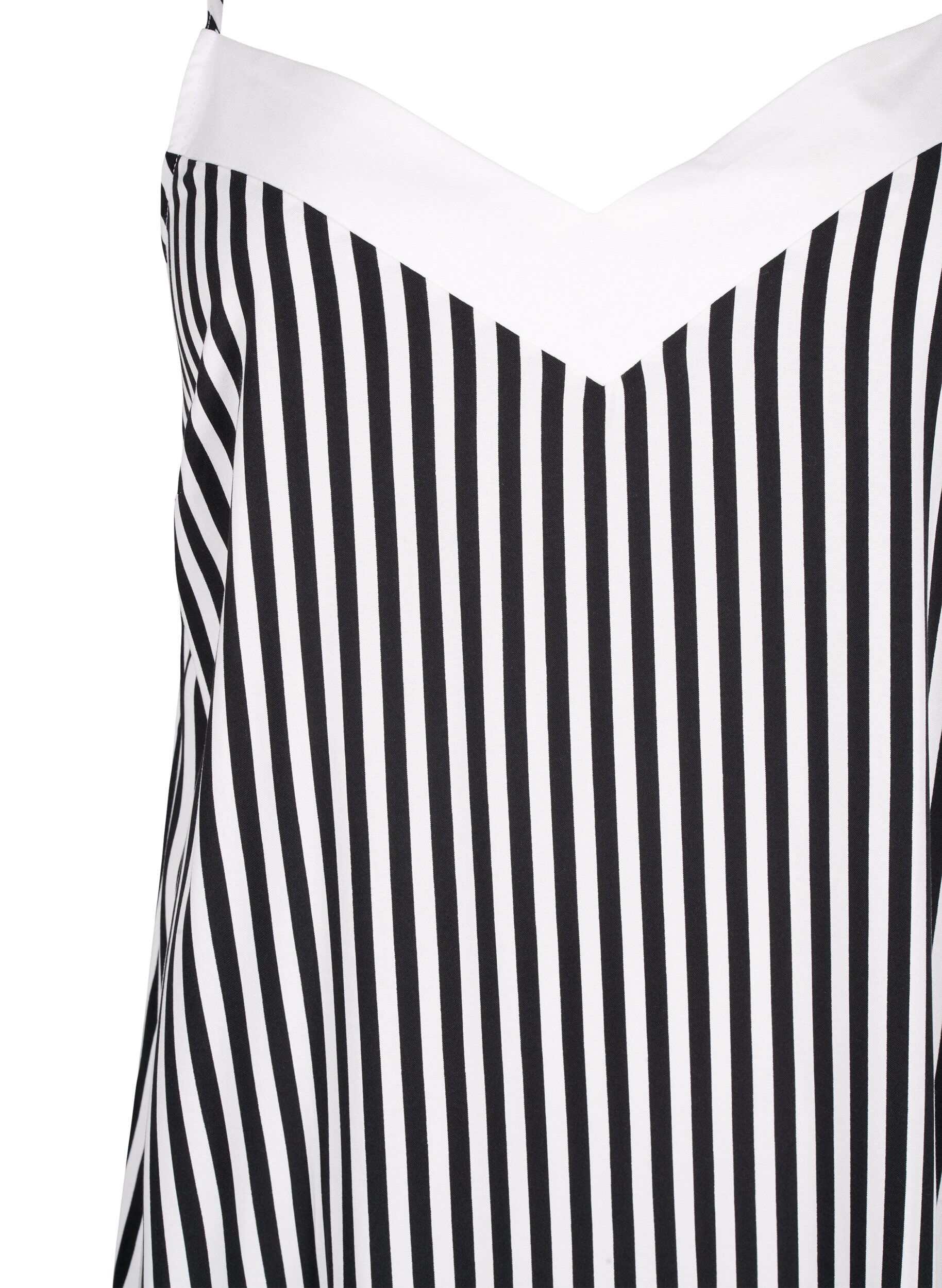 Zizzi FLASH - Robe &agrave; bretelles ray&eacute;e en viscose, Black White Stripe, Packshot image number 2