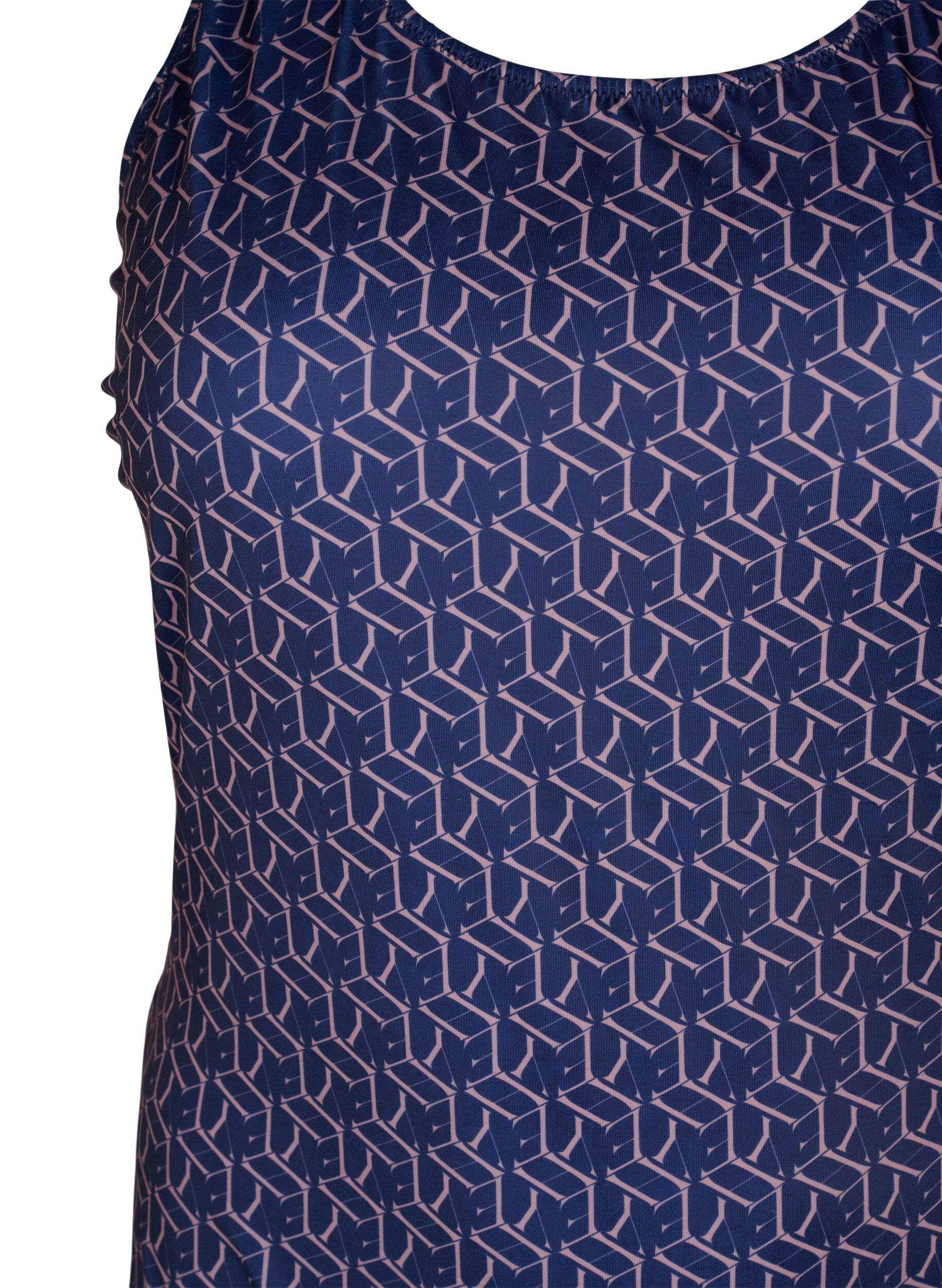 Zizzi Maillot de bain avec imprim&eacute; et dos crois&eacute;, Text Print, Packshot image number 2