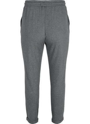 Pantalon chiné avec cordon de serrage et poches, Black Melange, Packshot image number 1