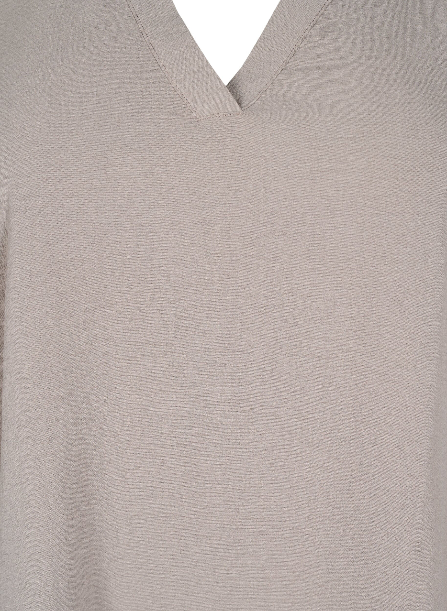 ZizziChemisier &agrave; manches 3/4, Beige, Packshot image number 2